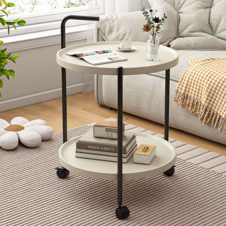 Minimalist Plastic 2-Tier Cart — White