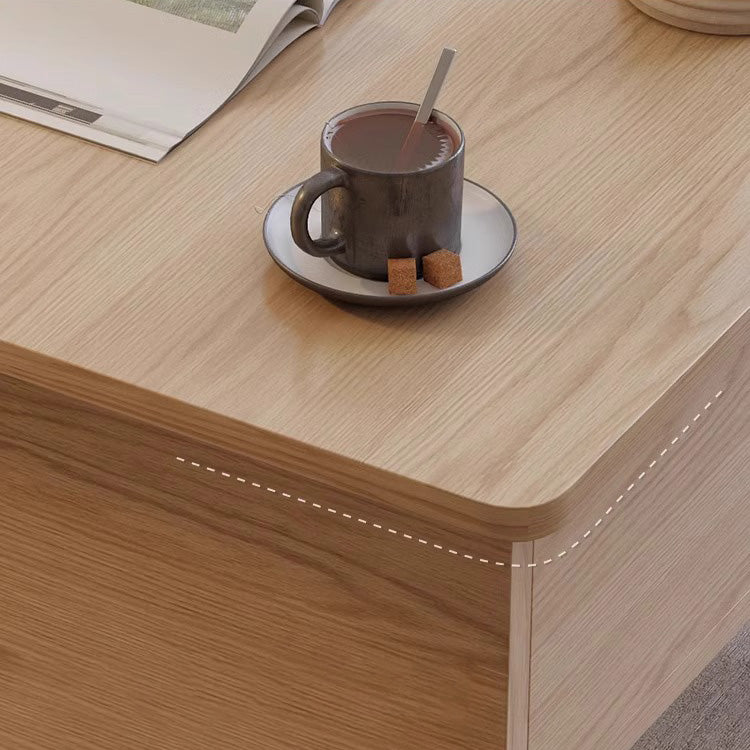 Minimalist Solid Wood Sintered Stone Lift-Top Coffee Table