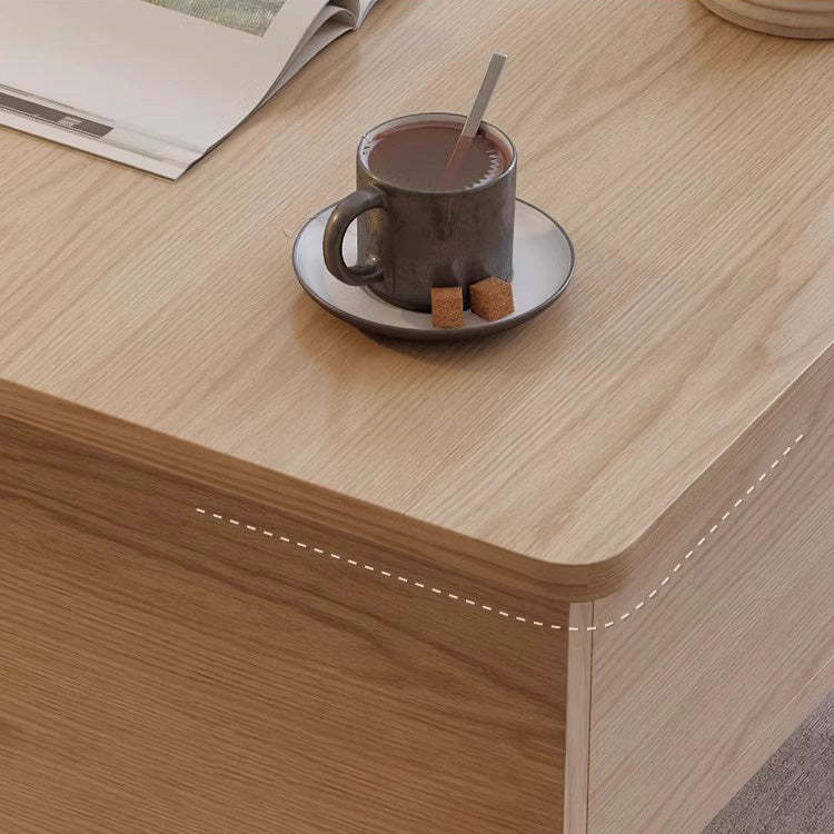 Minimalist Solid Wood Sintered Stone Lift-Top Coffee Table