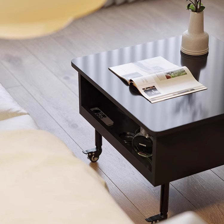 Minimalist Solid Wood Sintered Stone Lift-Top Coffee Table