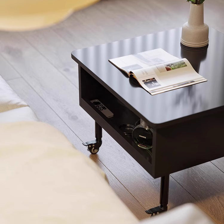 Minimalist Solid Wood Sintered Stone Lift-Top Coffee Table