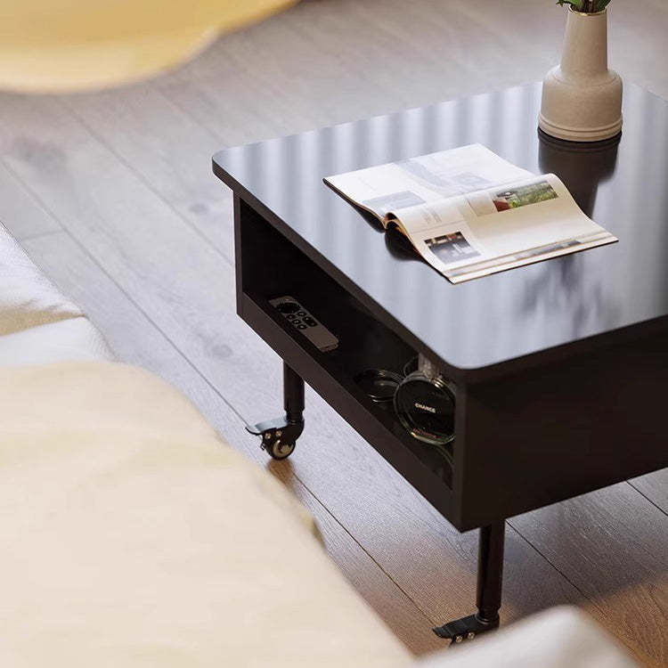 Minimalist Solid Wood Sintered Stone Lift-Top Coffee Table