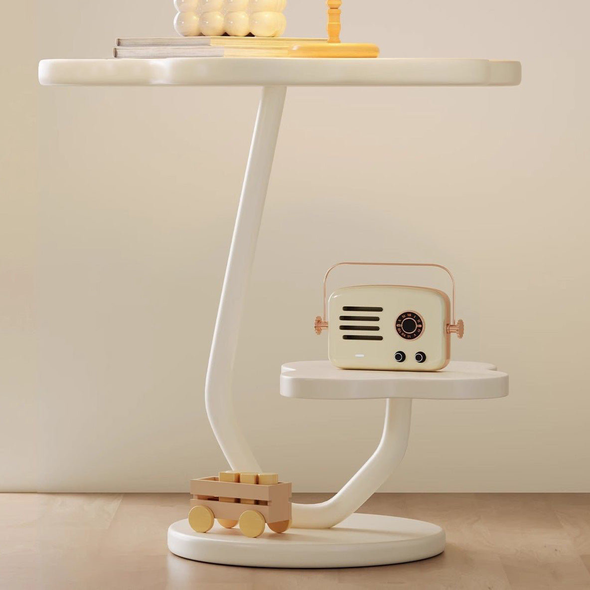 Art deco art end & side tables in iron steel wood