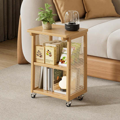 Japanese Bamboo 3-Tier Cart — Brown