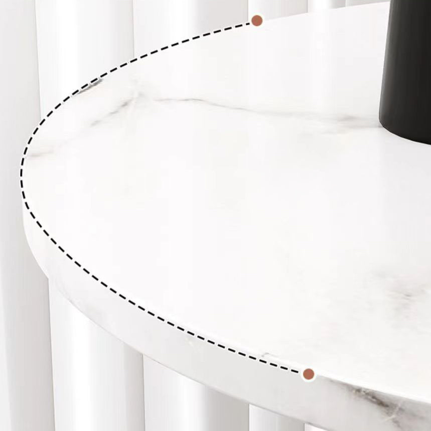 Minimalist Iron Round 2-Tier Coffee Table — Walnut + Black Frame