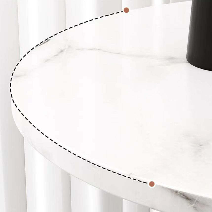Minimalist Iron Round 2-Tier Coffee Table — Walnut + Black Frame