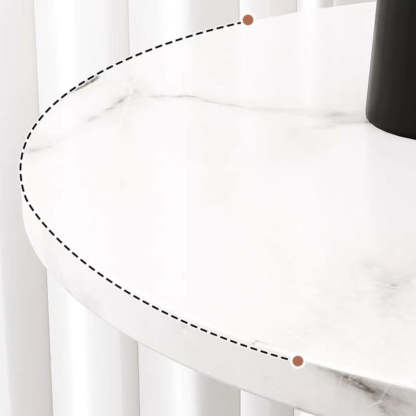 Minimalist Iron Round 2-Tier Coffee Table — Walnut + Black Frame