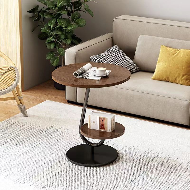 Minimalist Iron Round 2-Tier Coffee Table