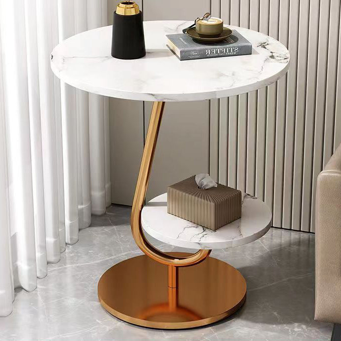 Minimalist Iron Round 2-Tier Coffee Table