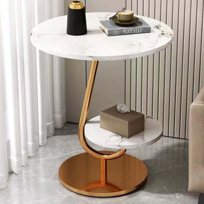 Minimalist Iron Round 2-Tier Coffee Table