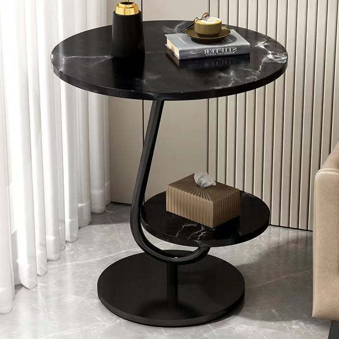 Minimalist Iron Round 2-Tier Coffee Table