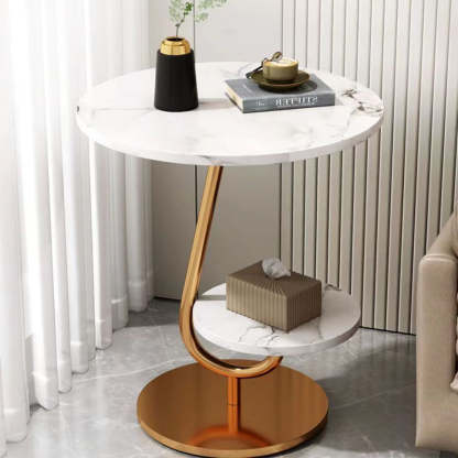 Minimalist Iron Round 2-Tier Coffee Table