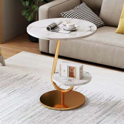 Minimalist Iron Round 2-Tier Coffee Table