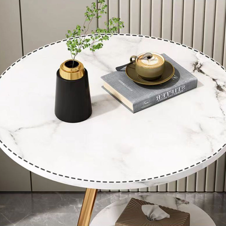 Minimalist Iron Round 2-Tier Coffee Table