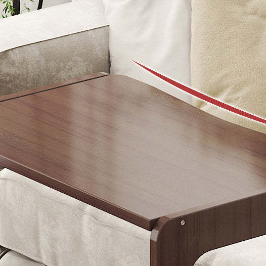 Minimalist Bamboo Rectangular 2-Tier Wheeled End Table