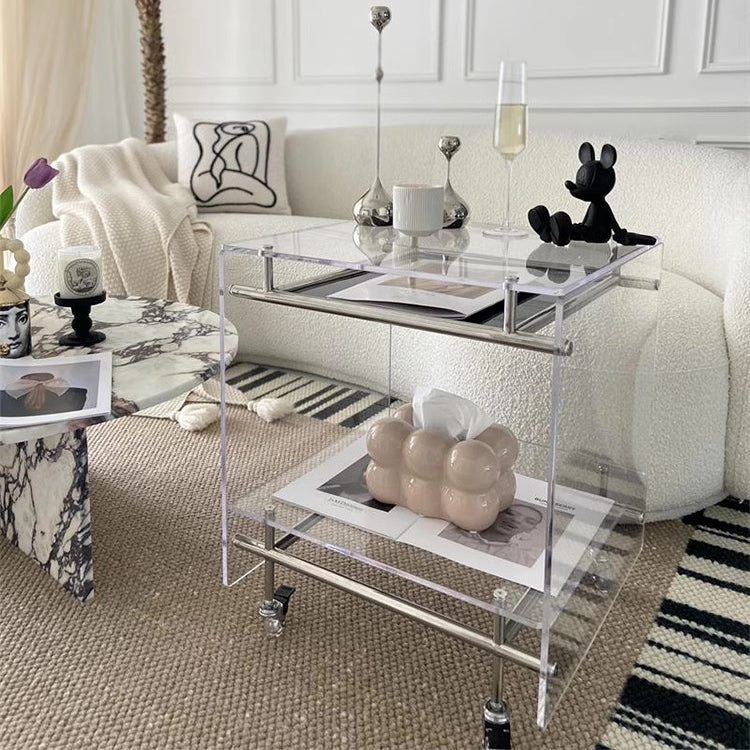 Minimalist Acrylic 2-Tier Table