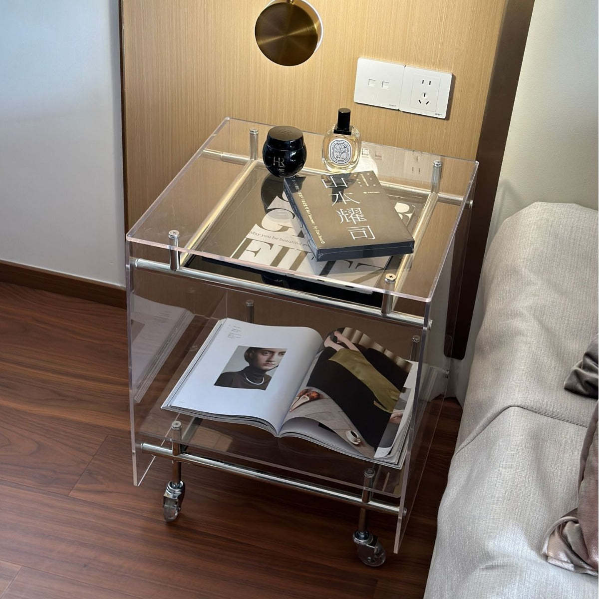 Minimalist Acrylic 2-Tier Table