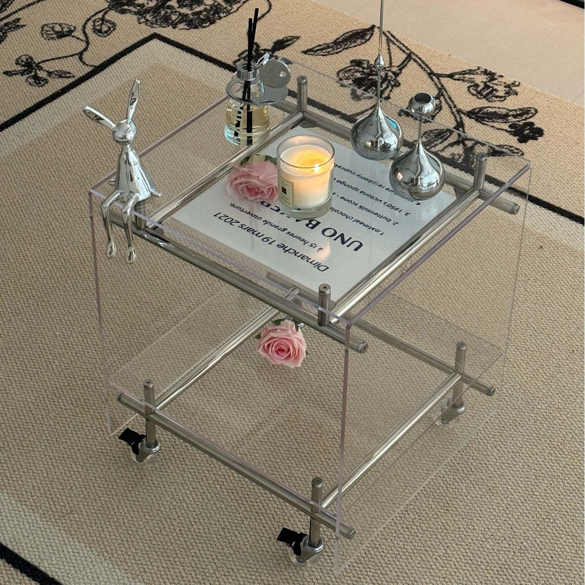 Minimalist Acrylic 2-Tier Table