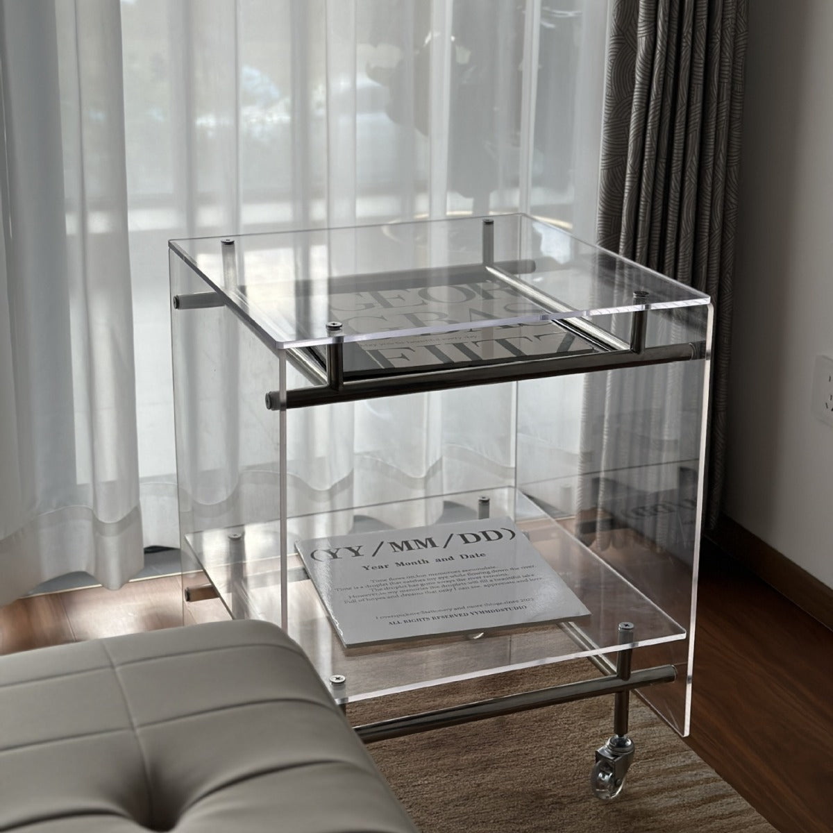 Minimalist Acrylic 2-Tier Table