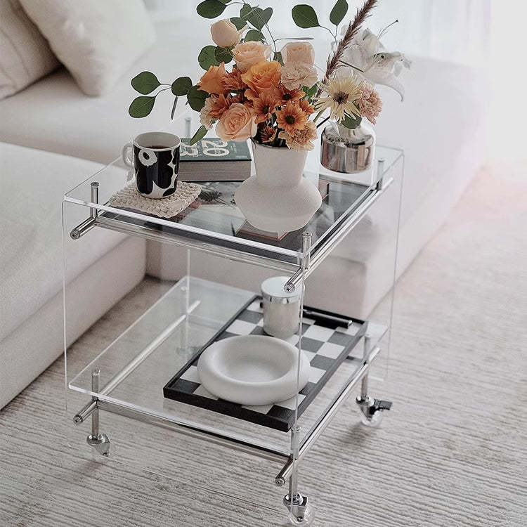 Minimalist Acrylic 2-Tier Table