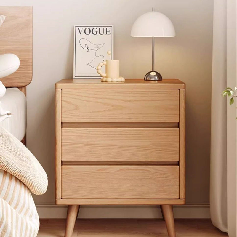 Minimalist Solid Wood Rectangular 2/3-Drawer Nightstand