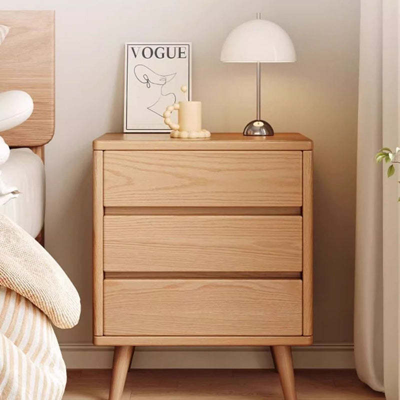 Minimalist Solid Wood Rectangular 2/3-Drawer Nightstand