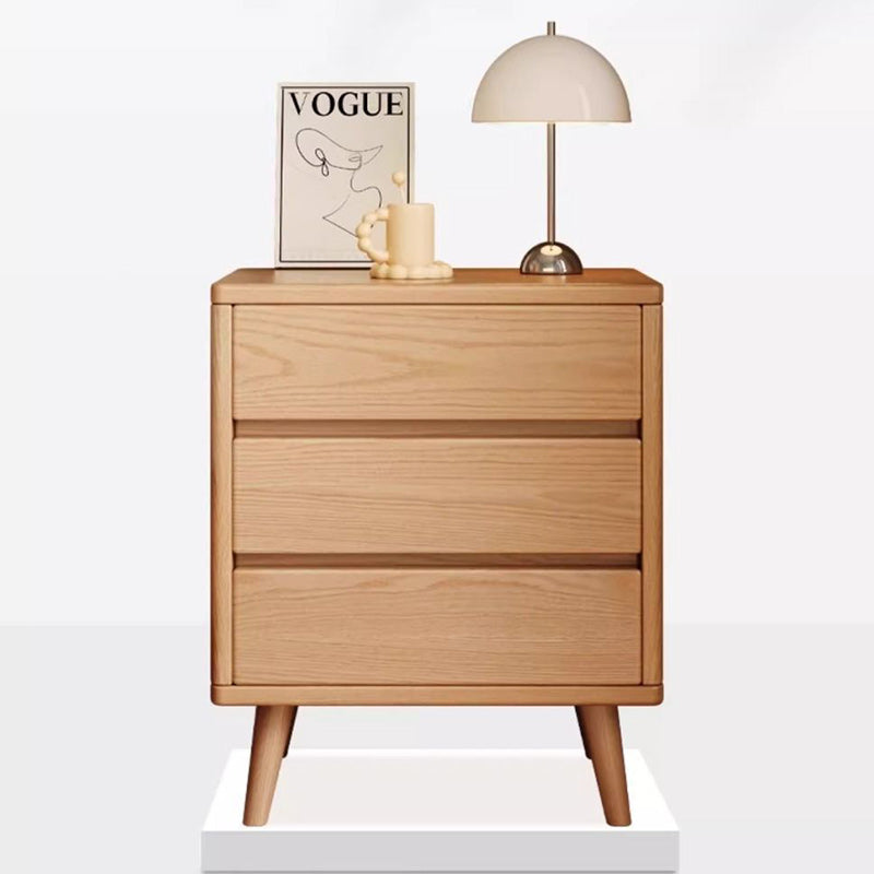 Minimalist Solid Wood Rectangular 2/3-Drawer Nightstand