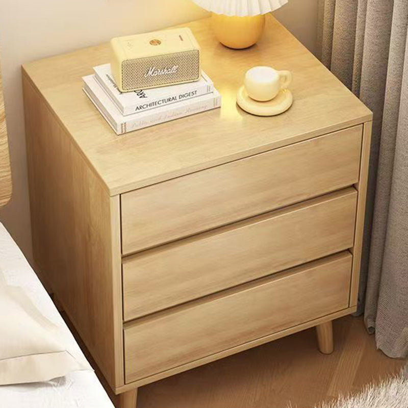 Minimalist Solid Wood Rectangular 2/3-Drawer Nightstand