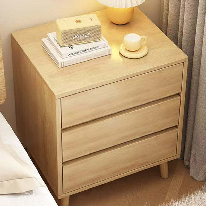 Minimalist Solid Wood Rectangular 2/3-Drawer Nightstand