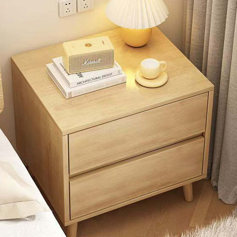 Minimalist Solid Wood Rectangular 2/3-Drawer Nightstand