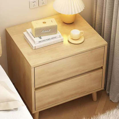 Minimalist Solid Wood Rectangular 2/3-Drawer Nightstand