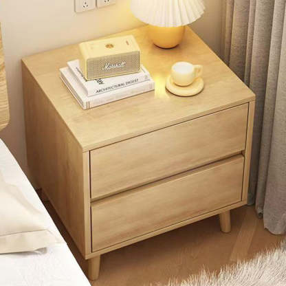 Minimalist Solid Wood Rectangular 2/3-Drawer Nightstand