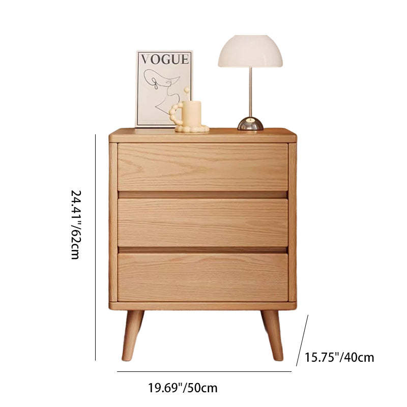 Minimalist Solid Wood Rectangular 2/3-Drawer Nightstand