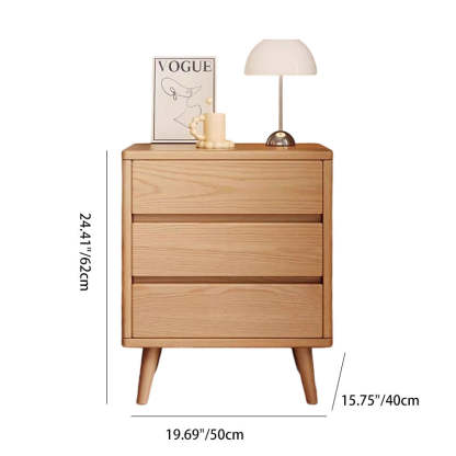 Minimalist Solid Wood Rectangular 2/3-Drawer Nightstand