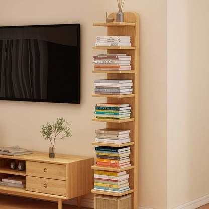 Minimalist Wood Rectangular 5/9-Tier Bookshelf