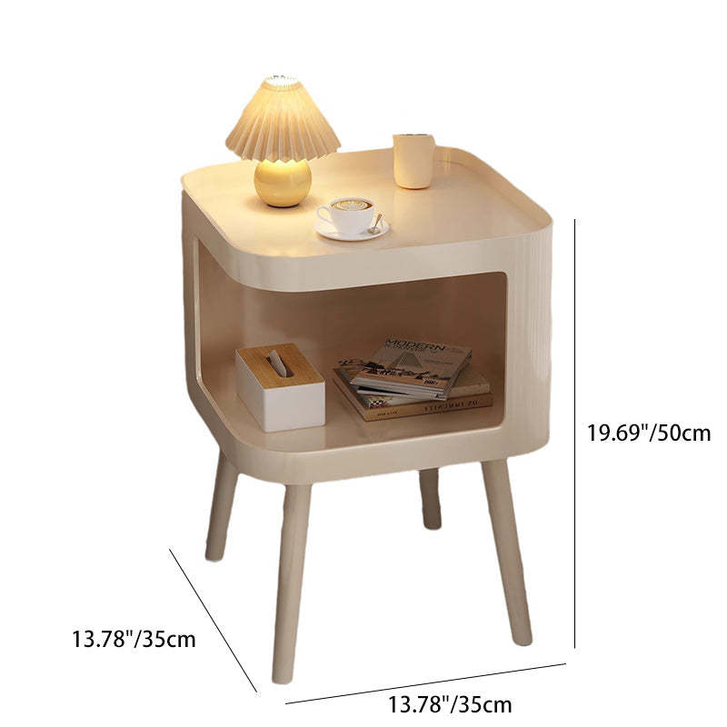 Contemporary Stainless Steel 2-Tier End Table