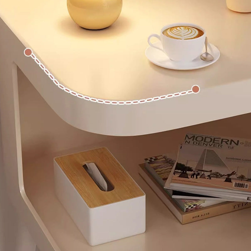 Contemporary Stainless Steel 2-Tier End Table