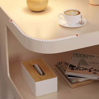 Contemporary Stainless Steel 2-Tier End Table
