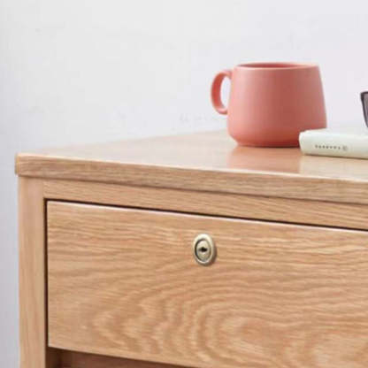 Minimalist Rubber Wood 2-Drawer Rounded Nightstand