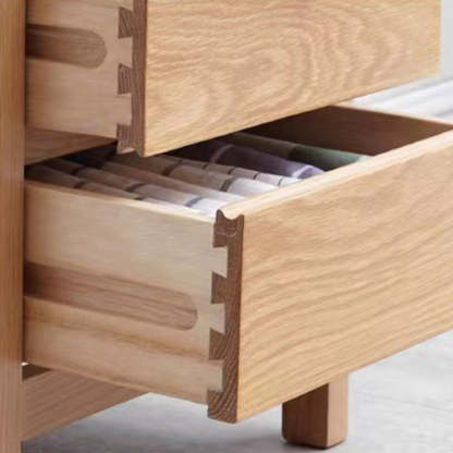 Minimalist Rubber Wood 2-Drawer Rounded Nightstand