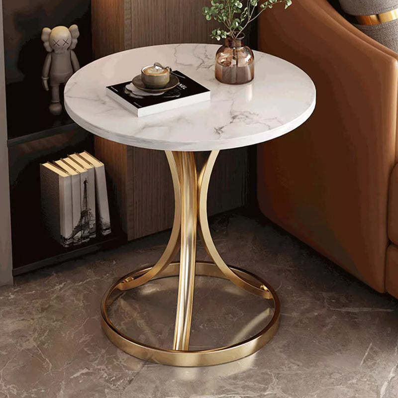 Modern Marble Steel Round Coffee Table