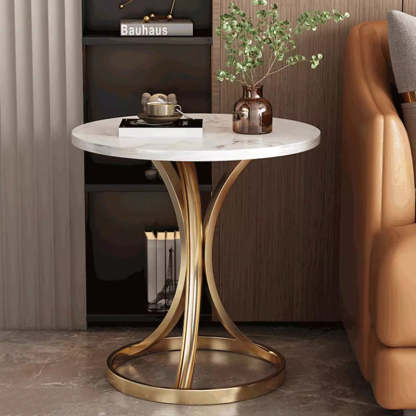 Modern Marble Steel Round Coffee Table