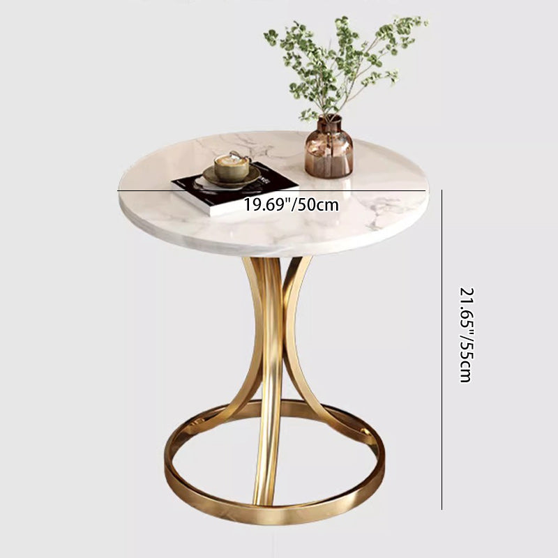 Modern Marble Steel Round Coffee Table