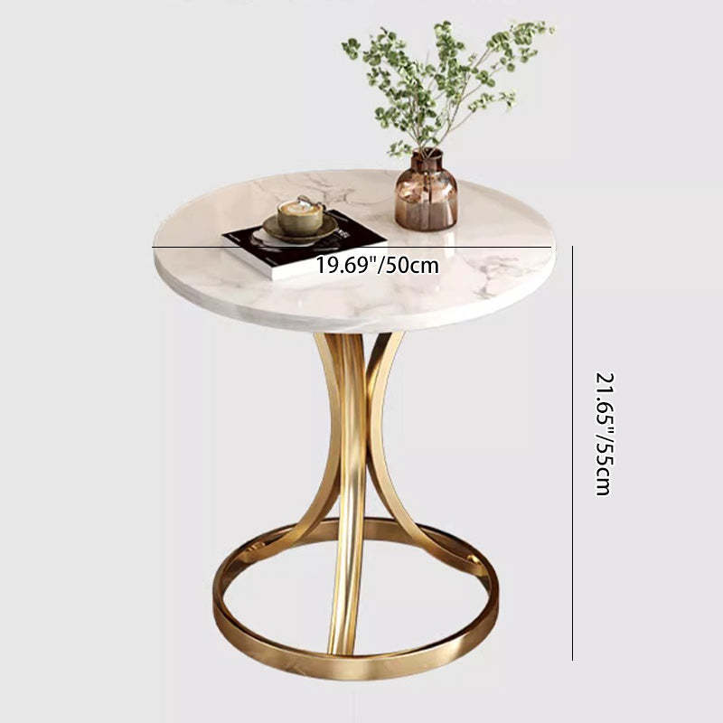 Modern Marble Steel Round Coffee Table