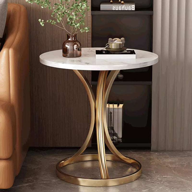 Modern Marble Steel Round Coffee Table