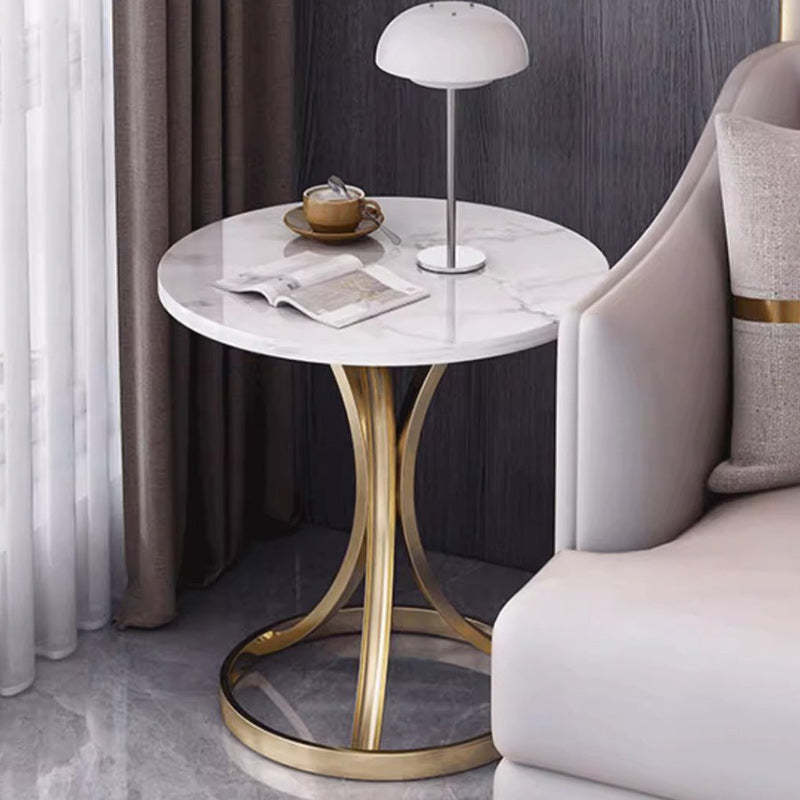 Modern Marble Steel Round Coffee Table