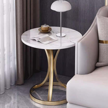 Modern Marble Steel Round Coffee Table