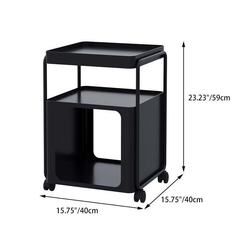 Minimalist Iron Rounded 3-Tier End Table