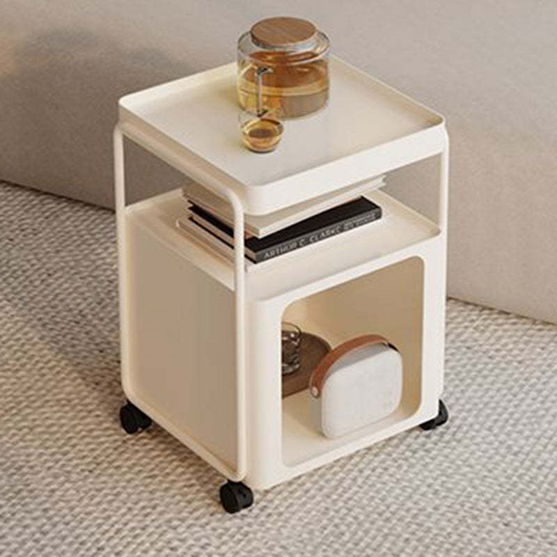 Minimalist Iron Rounded 3-Tier End Table — Without Wheel / Black