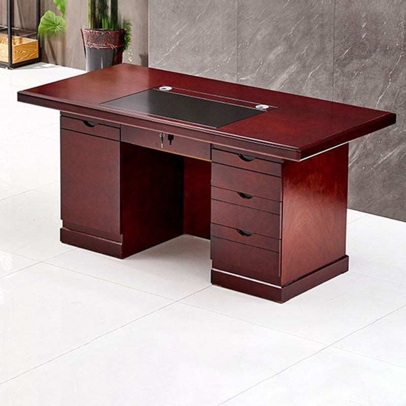 Retro Wood Desk 3-Drawer 1-Cabinet